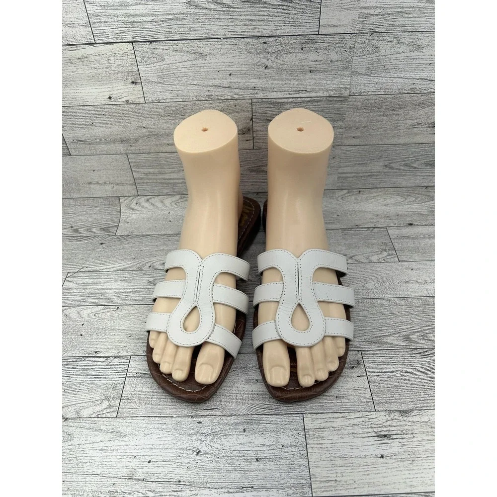 Sam Edelman Shoes Womens Size‎ 6.5 Bondi Leather Slide Sandals Croc Brown Flat